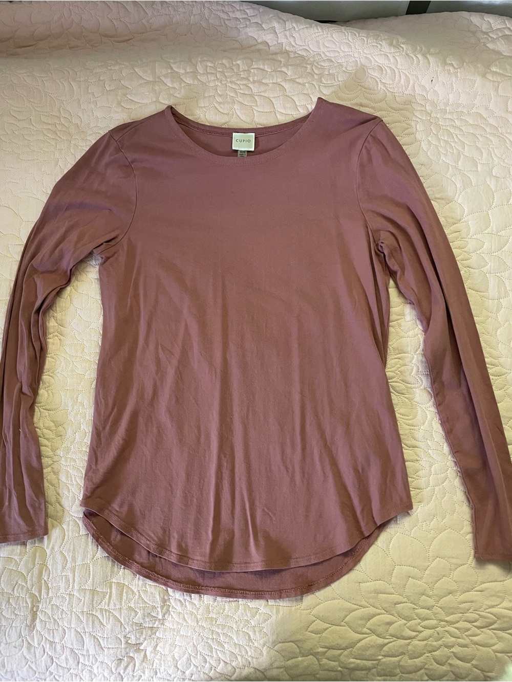Cupio Dusty Mauve Long Sleeve Crewneck Top